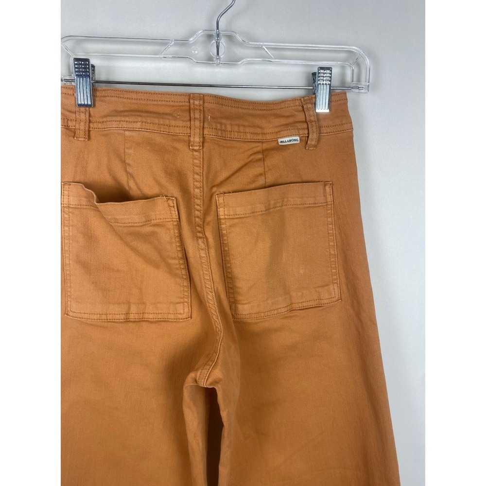 Billabong Free Fall High Waisted Wide Leg Raw Hem Pants Women Orange 26 - Picture 6 of 8